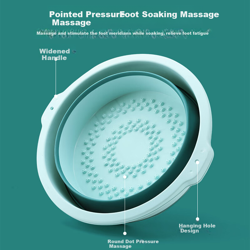 Xingfang Foldable Foot Soak Bucket with Massage - Blue