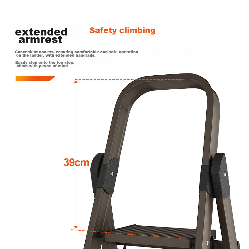AOPENG 4-Step Aluminum Alloy Folding Ladder - 2.8m High