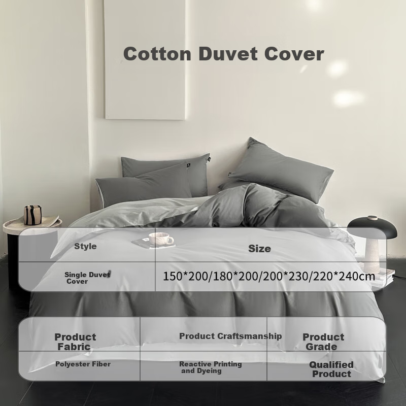 AVIVI Skin-Friendly Washed Cotton Duvet Cover 150x200cm Jisu Grey