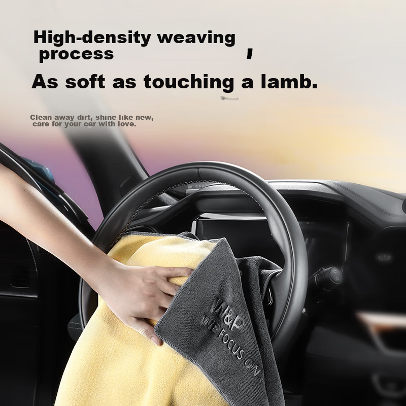 W&P Ultra-Fine Car Wash Towel - Lint-Free Microfiber Cleaning Cloth Set