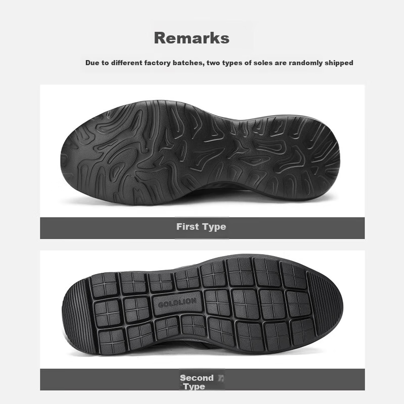 Goldlion Men's Business Casual Soft Leather Shoes - Black