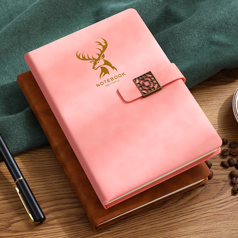 Faramon A5 Leather Notebook with Pen Holder & Custom Logo - Thick 240-Page Business Journal