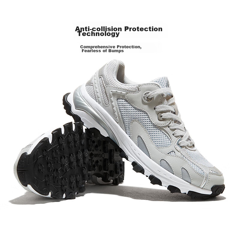 CAMEL Retro Jogging Shoes for Men - Cream White/Coconut Gray 41_1