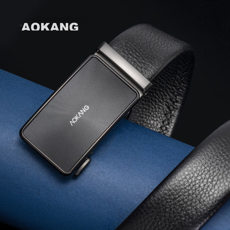 Aokang Men's Automatic Buckle Belt - Top-Grain Leather Business Belt