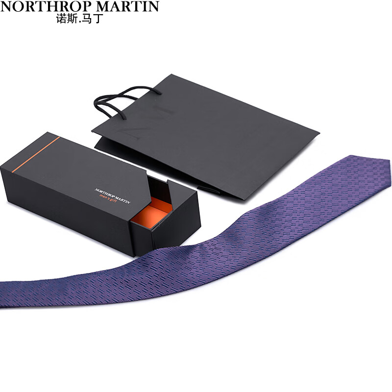 NORTHROP MARTIN Purple Silk Tie for Men - Business & Wedding Gift, 148cm Arrow-Shape
