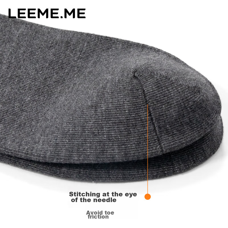 LEEME.ME Men's Deodorizing Antibacterial Socks (Black x4 Pack)