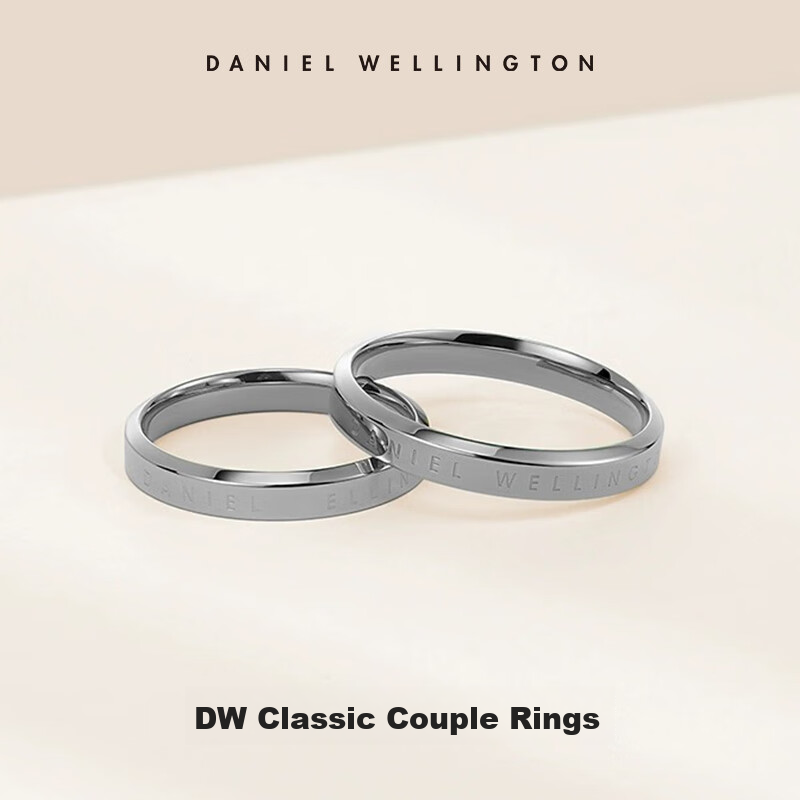 DanielWellington Classic Couple Rings - Moonlight Silver 54+62 (Christmas Gift)