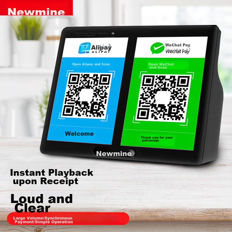 Newmine HD200 Smart Payment Speaker with Bluetooth & Voice Prompts, Black