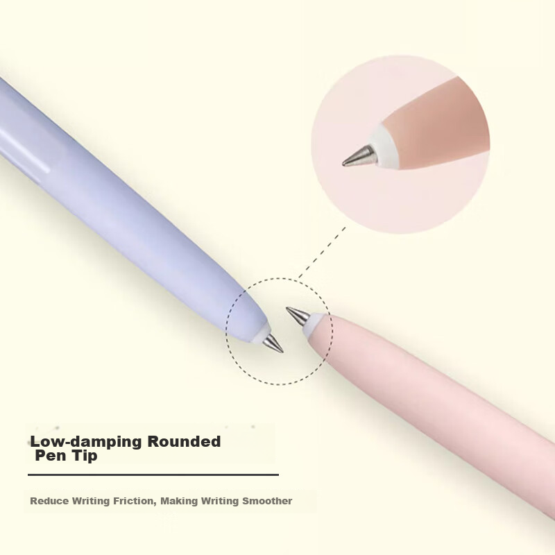 uni Retractable Gel Pen 0.5mm Black Ink for Students Exams Light Mist Pink