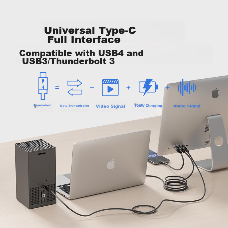 Kaiboer Thunderbolt 4 Cable - 40Gbps 8K 240W Fast Charging USB-C Data Cable (1.5m)