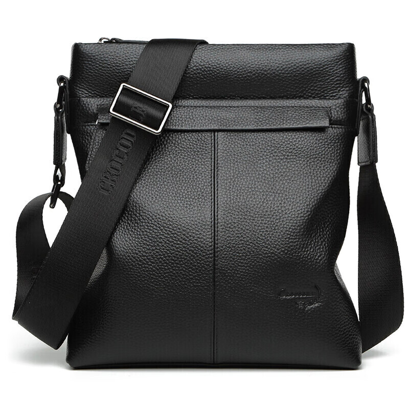 CROCODILE Top-Grain Leather Men's Business Crossbody Bag - Youth Style, Adjustable Shoulder Bag for Commuting & Business