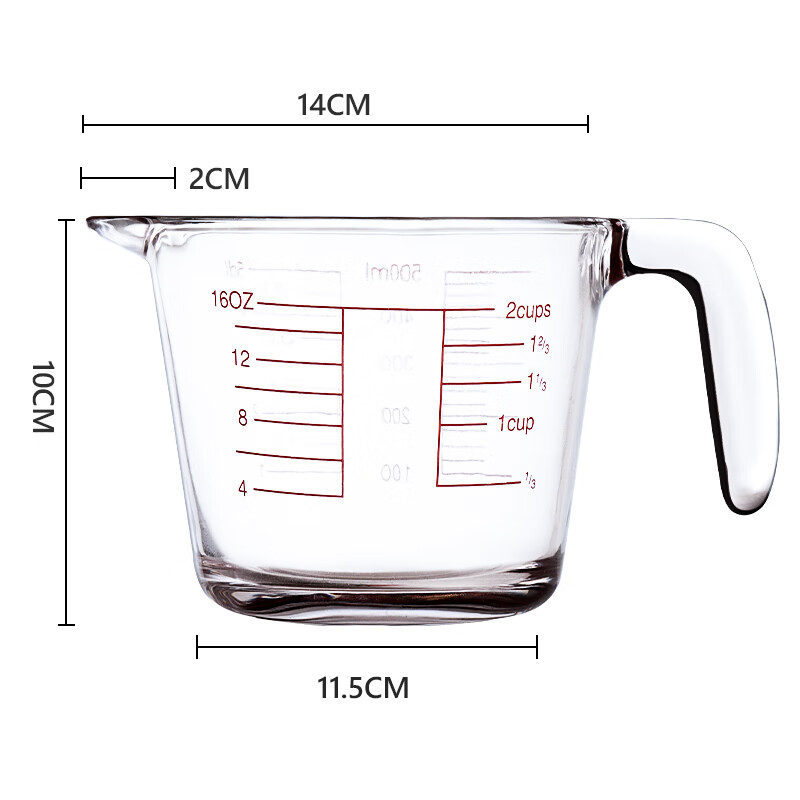 Baijie 500ML Food-Grade Glass Measuring Cup with Egg Filter