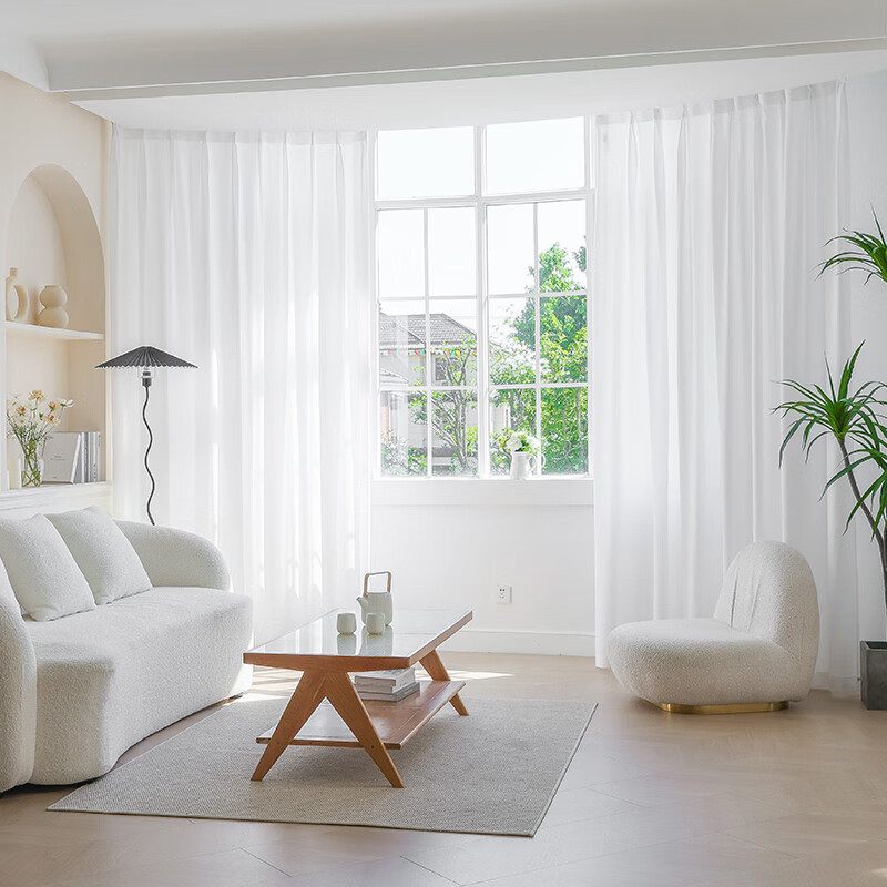 JD Original Tencel Velvet Sheer Curtain 2x2.65m Light-Transmitting for Living Room