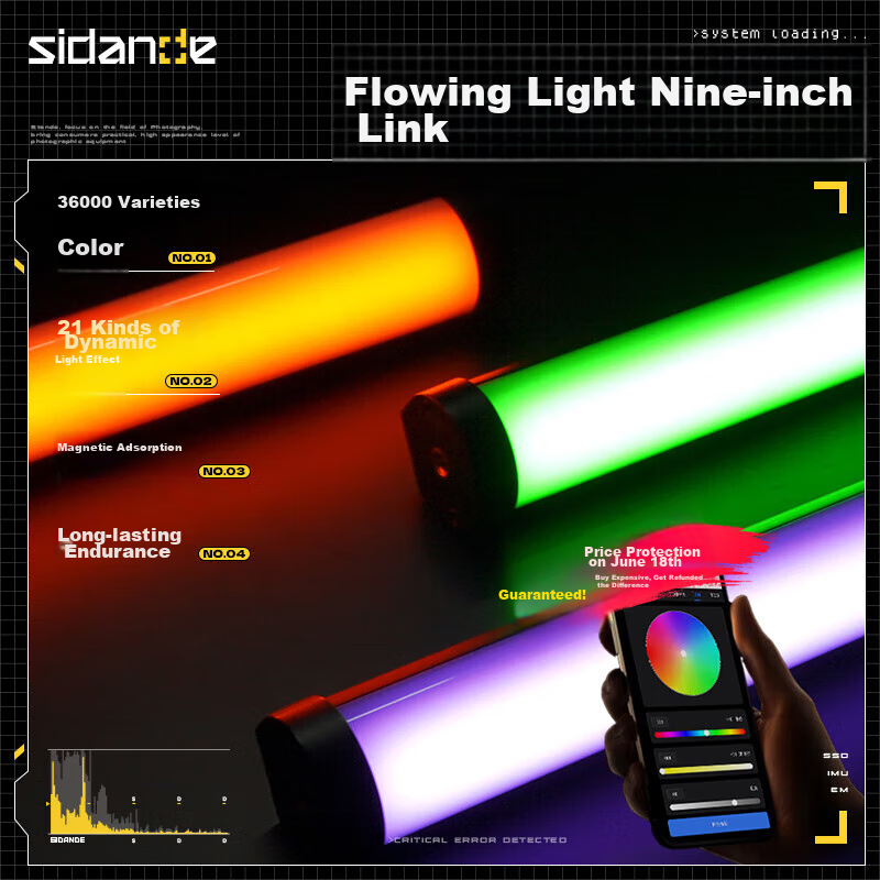 Sidande B320S RGB Fill Light Stick - Portable LED Lighting for Photography & Videography
