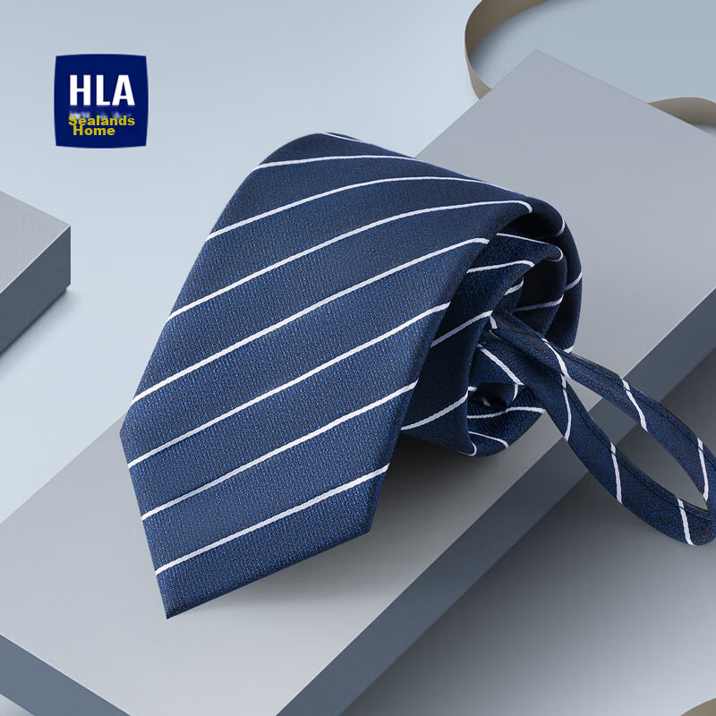 HLA Men's Pre-Tied Zipper Tie - Plaid Gift Box Set for Birthday, Wedding, or Fashionable Gifting