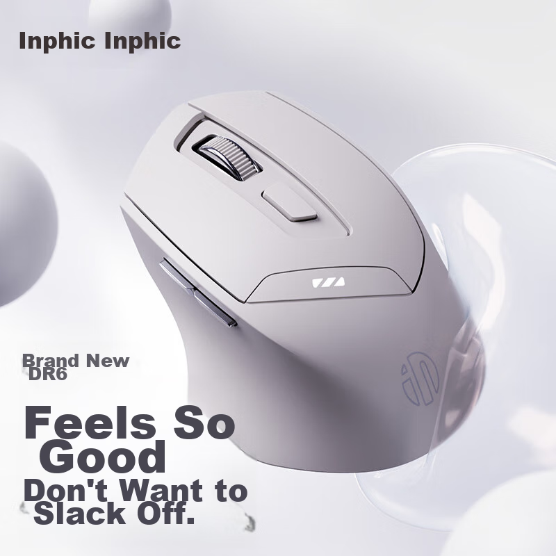 INPHIC DR6 Wireless Bluetooth Mouse – Rechargeable Ergonomic Office & Gaming Mouse