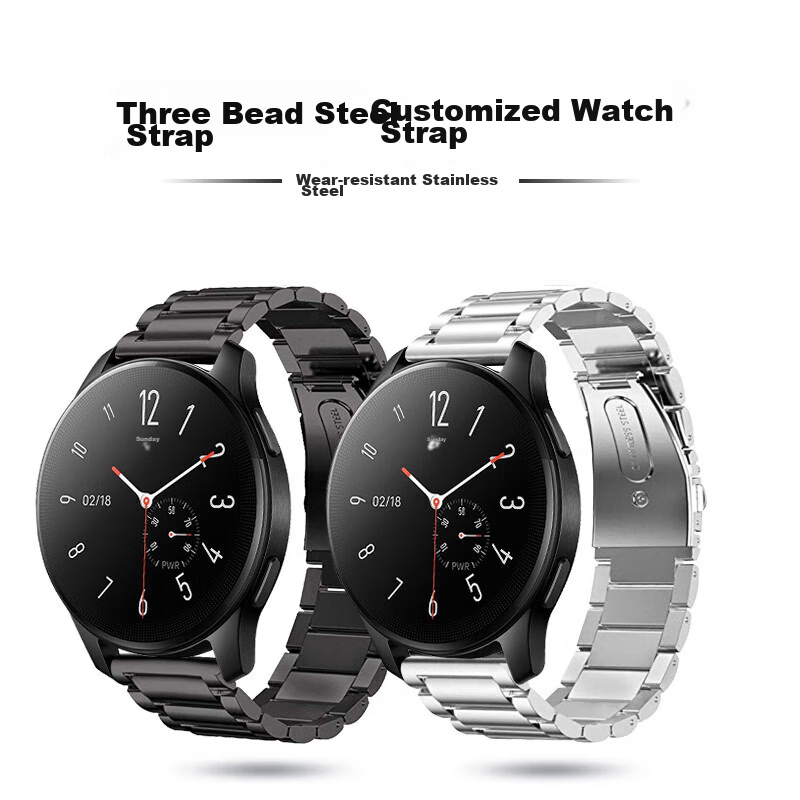 ESCASE Stainless Steel Watch Strap for Huawei Watch 4 Pro, GT3, GT2 - Silver, 46/48mm