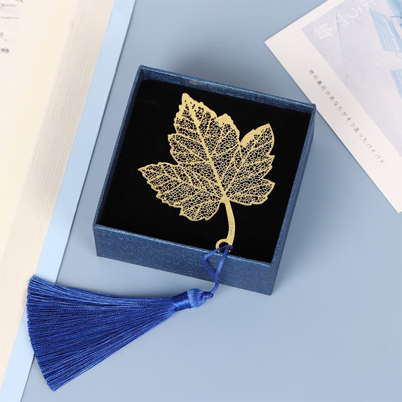 TaTanice Brass Bookmark - Chinese Wutong Leaf Design for Gifts