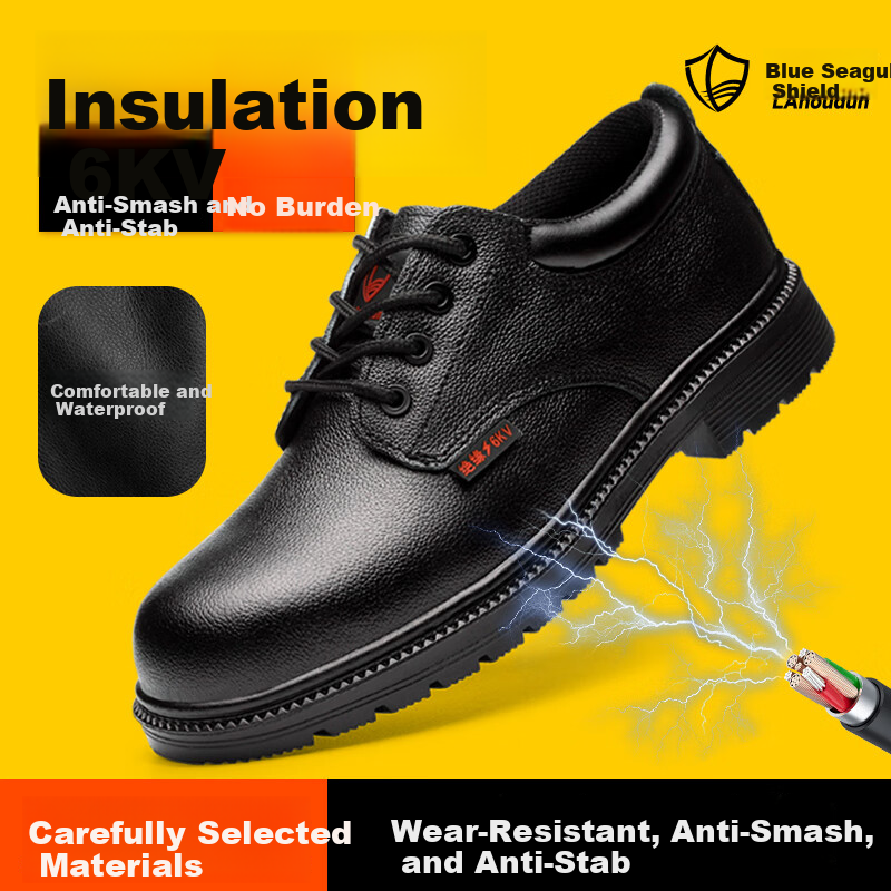 Lanoudun Men's Anti-Static Steel Toe Work Shoes