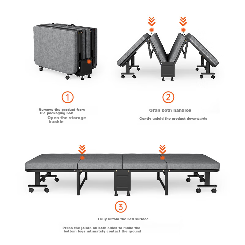 Wenna 70cm Folding Bed - Office Nap Bed with Reinforced Steel Frame