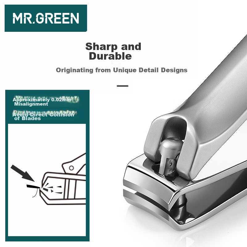 MR.GREEN 4-Piece Nail Clipper Set with Travel Case – Premium Stainless Steel Tools for Home & Travel