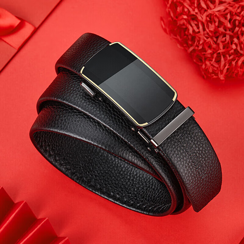 BOSTANTEN Men's Automatic Buckle Belt - Stylish & Durable Cowhide Belt for Formal Occasions (120cm)