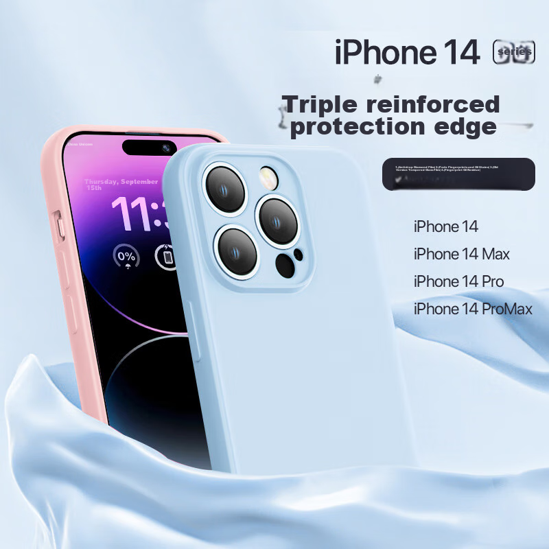 PISEN iPhone 14 Pro Case - Deep Purple Liquid Silicone Shockproof Cover