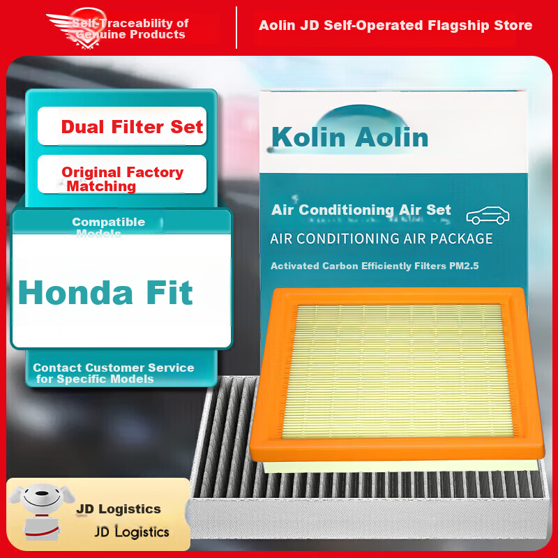 AOLIN Car AC Filter + Air Filter Cleaner for Honda Fit 1.5L 2014+
