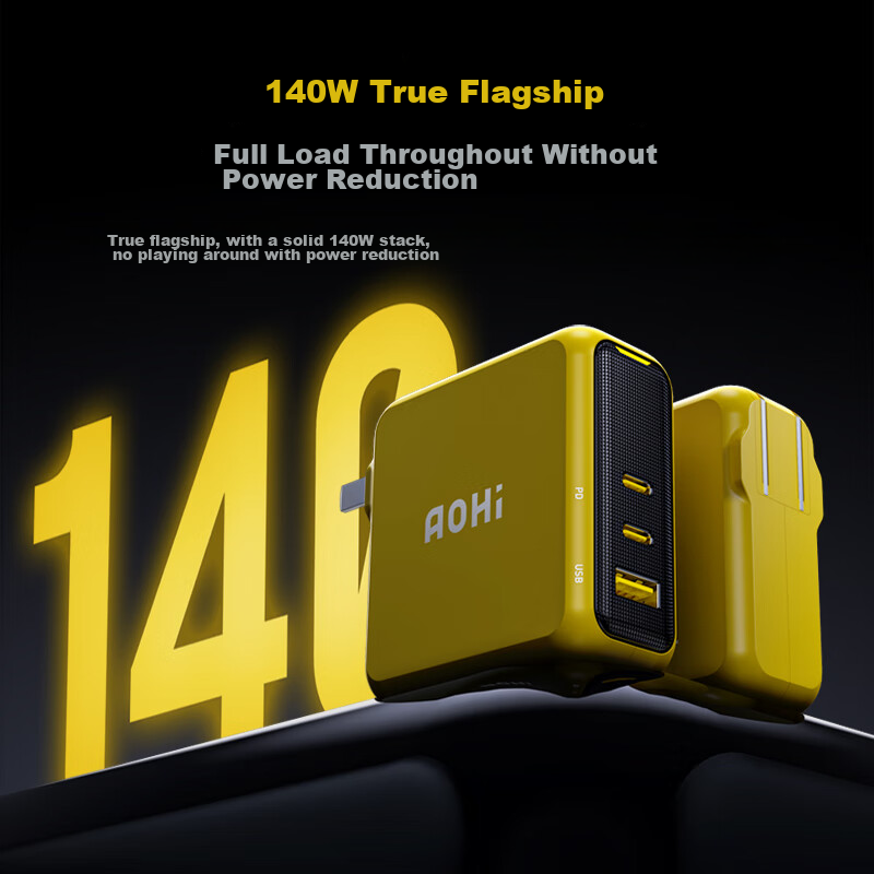 Aohi 140W GaN Charger - PD3.1 Multi-Port Fast Charging for Laptops & Phones