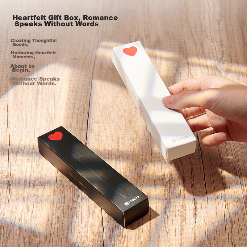 KACO Heart-Shaped Gel Pen Set - Black & White Dual-Tip Writing Instrument with Rotating Refill