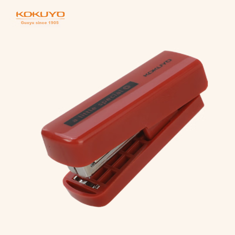 KOKUYO Yimi Xinchun Red Portable Stapler - Compact Office Stapler for 2-10 Sheets