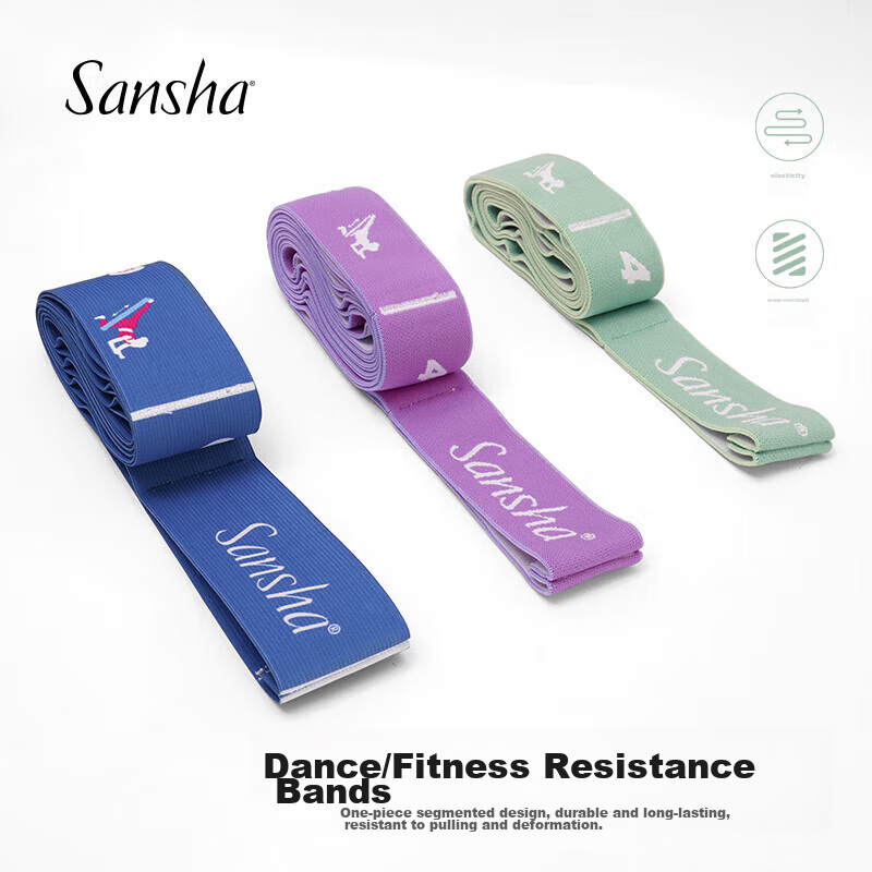 Sansha Kids' Dance Elastic Band with Numbered Grids - Yoga & Ballet Stretch Trainer (Green, 9 Grids)