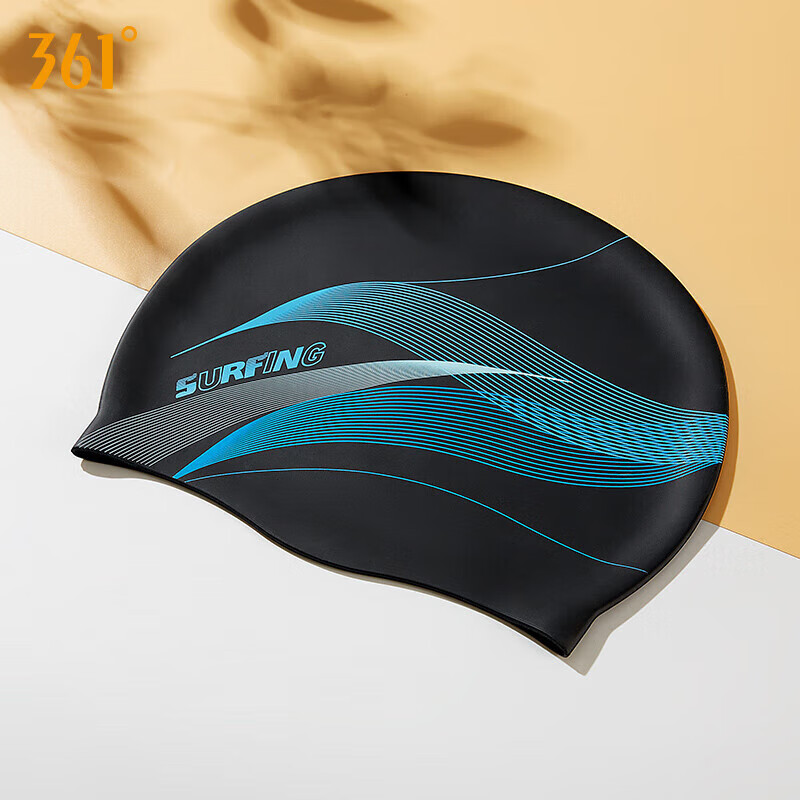 361° Unisex Adult Silicone Swim Cap - Polar Night Black