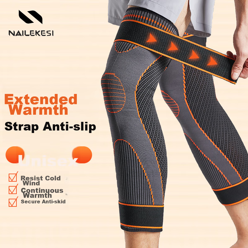 NAILEKESI N Sports Knee Brace for Men/Women - Warm Compression Support, Black (1 Pair)
