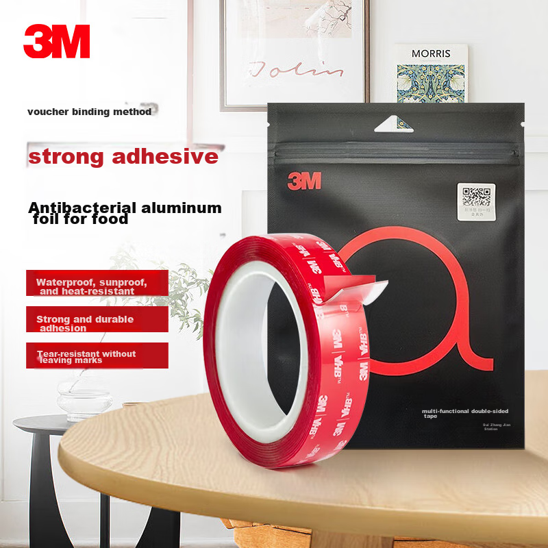 3M 4910 Double-Sided Tape - Heat-Resistant Transparent Adhesive for Office & Home