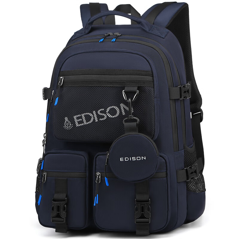 Edison K2272-2 Sapphire Blue Large Capacity Water-Resistant Backpack for Students
