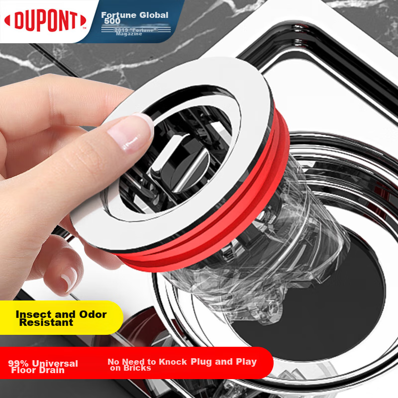 DU PONT Anti-Odor Drain Core for 33-50mm Drains - Odor-Free Bathroom & Kitchen Drain Solution