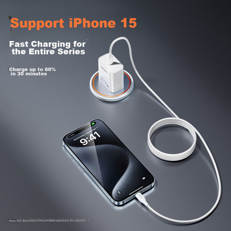 Pisen 2-Pack Dual Type-C PD100W Fast Charging Cable for Apple, Huawei, Xiaomi