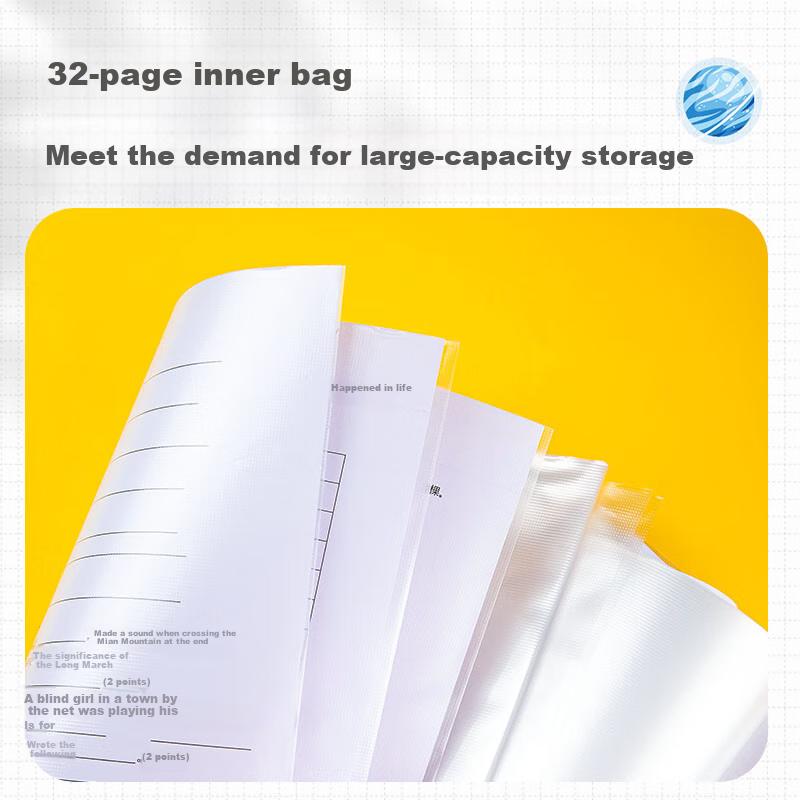 COMIX A3 Exam Paper Folder with 32 Pockets for School Exams - Blue
