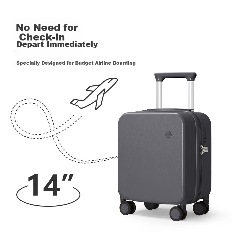 Mixi 14-Inch Carry-On Suitcase with TSA Lock & Durable PC for Women's Travel