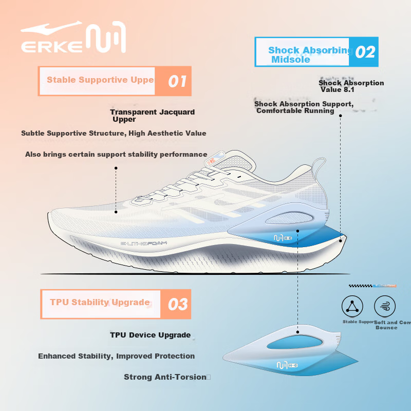 ERKE Tianma 3 Running Shoes - Shock Absorption & Rebound_2