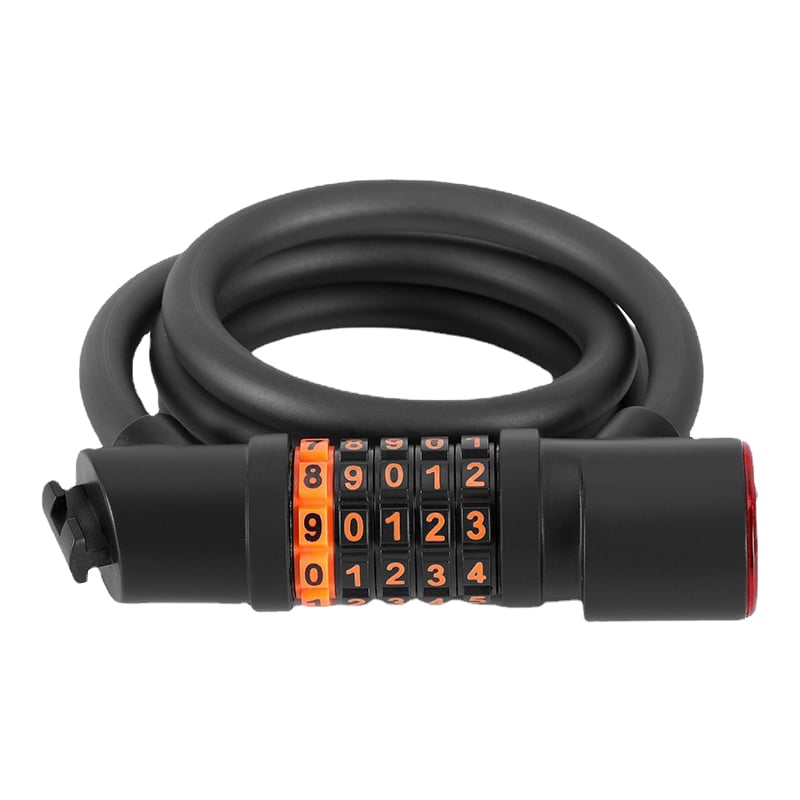 40000KM Five-Digit Password Bicycle Lock with Light