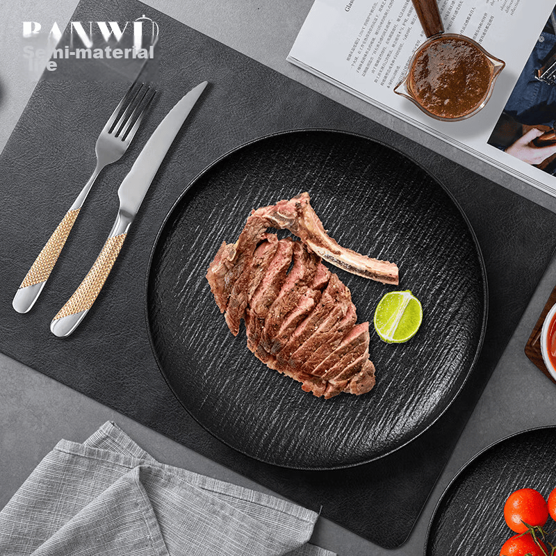 Banwushenghuo 10-Inch Steak Plate, High-End Nordic Style Ceramic Dinner Plate