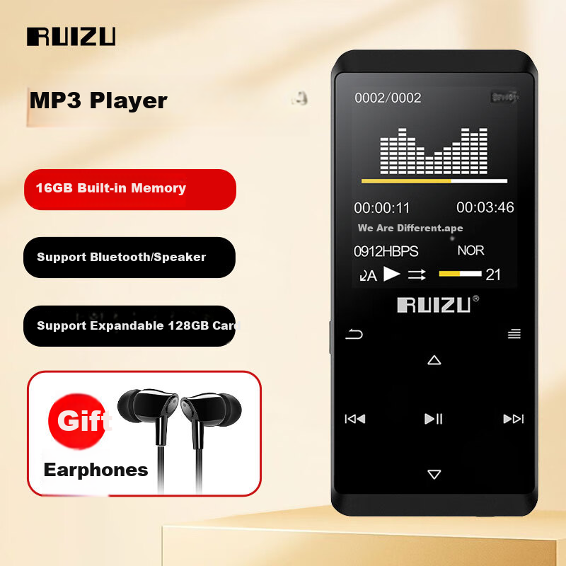 RUIZU D02 16GB Black MP3/MP4 Player