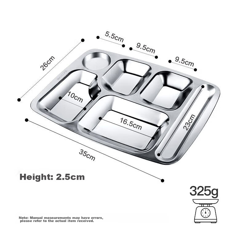 maxcook 304 stainless steel lunch tray for students