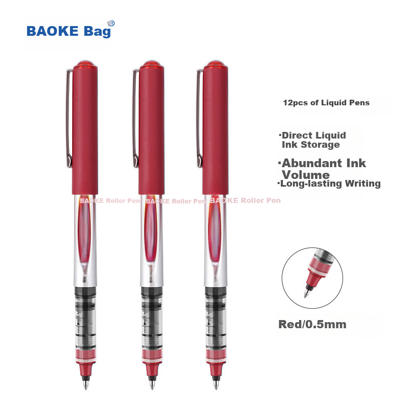 BAOKE Red Rollerball Pen 0.5mm