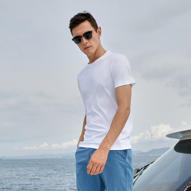 YOUNGOR Water-Soft Cotton Slim Fit T-Shirt Men
