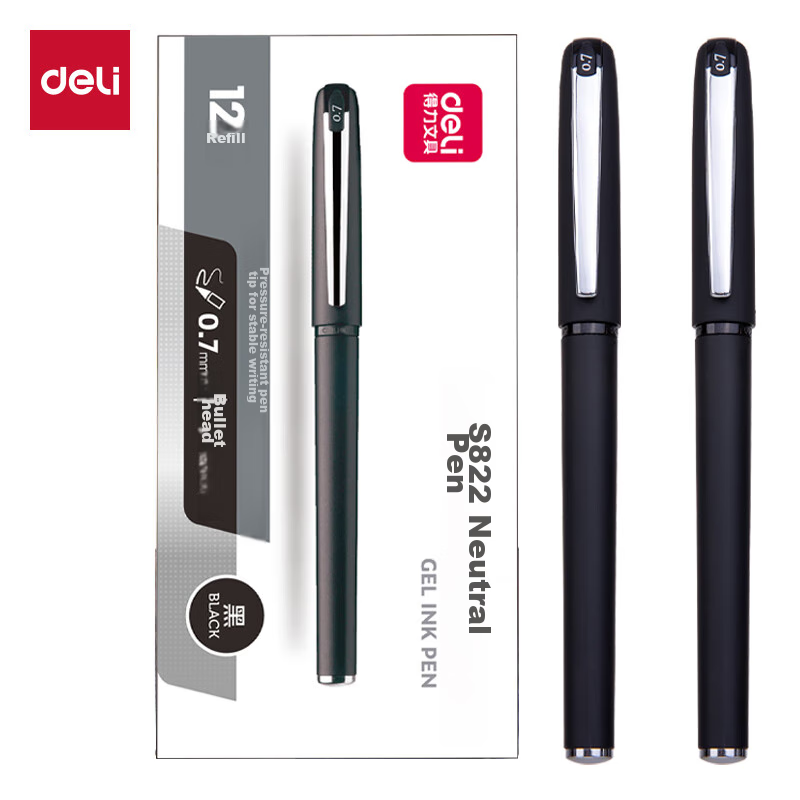 Deli 0.7mm Office Gel Pen DL-S822 Black
