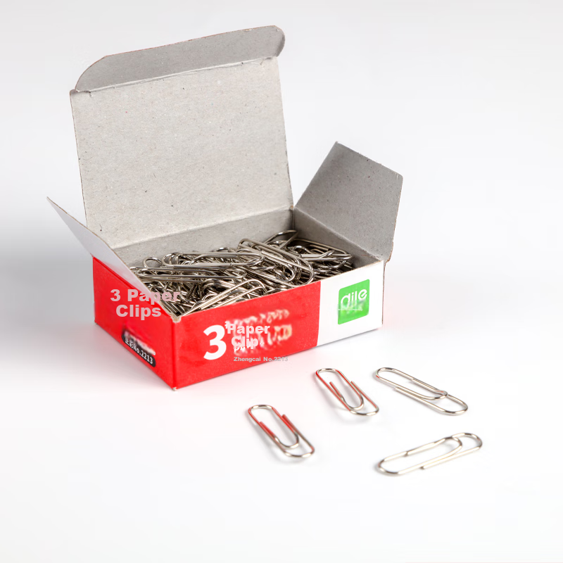 DiLe Silver 3# Paper Clips, 100pcs/box, 10 Boxes