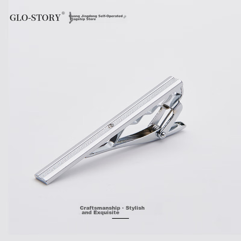 GLO-STORY Men's Exquisite Business Tie Clip Silver